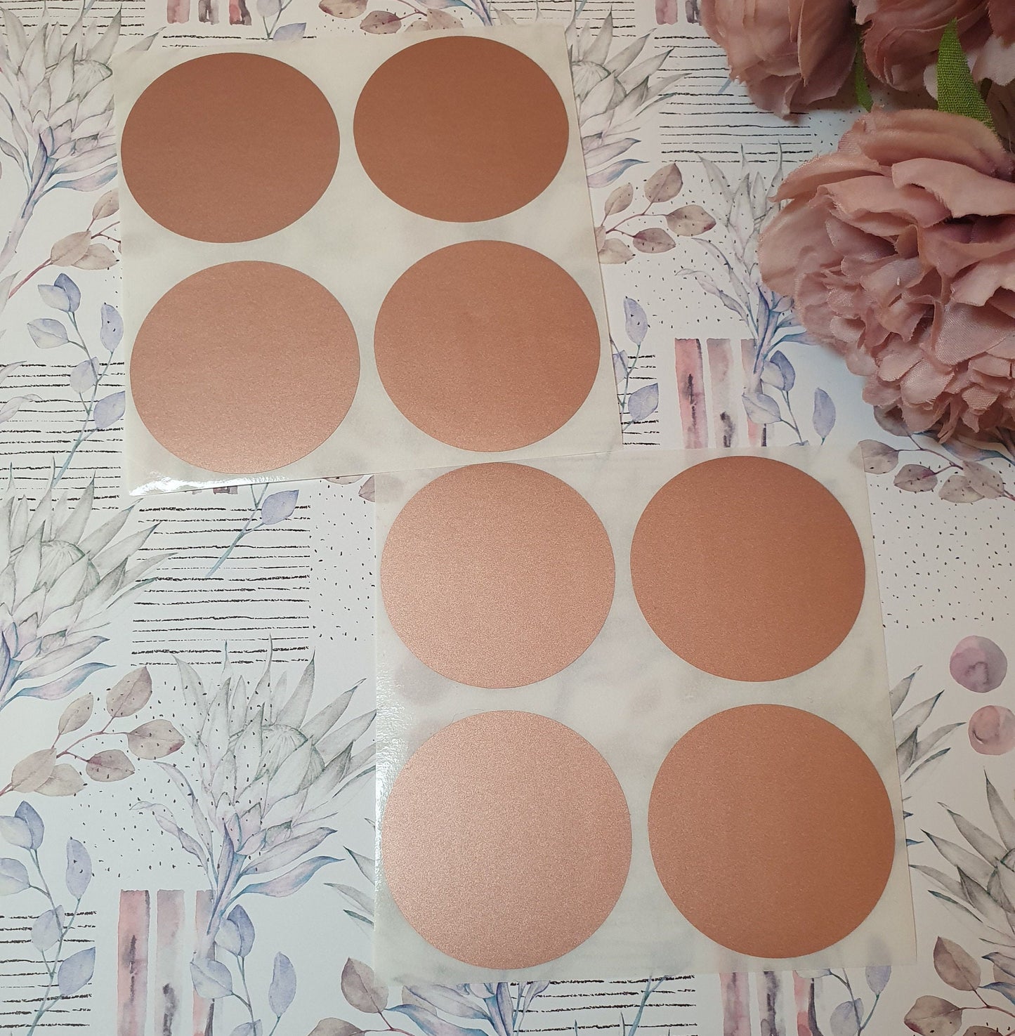 Rose Gold Scratch Off Stickers - 4.5cm - Scratch to Reveal stickers