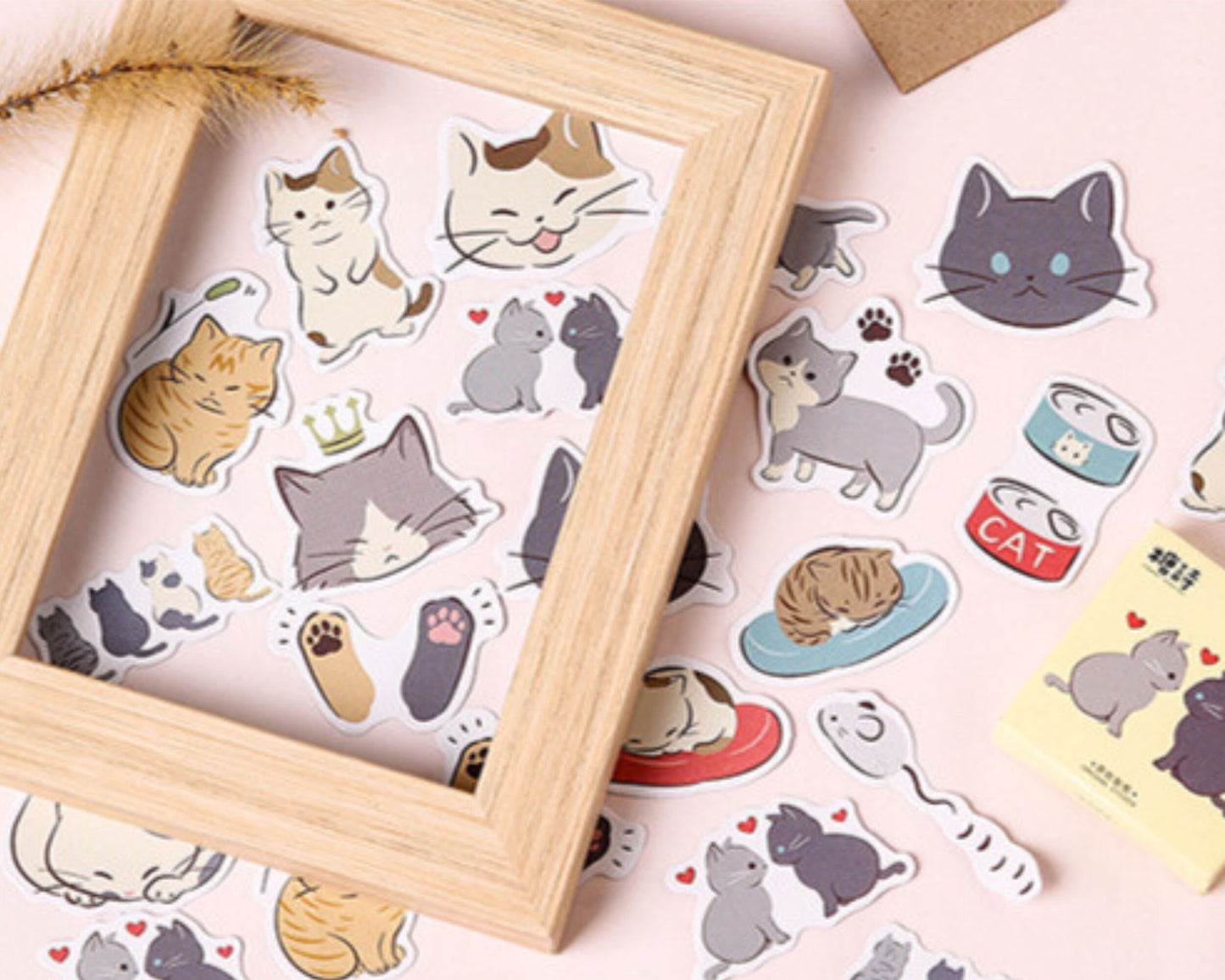 Cute cat life sticker set, kawaii cat sticker pack - 45pcs