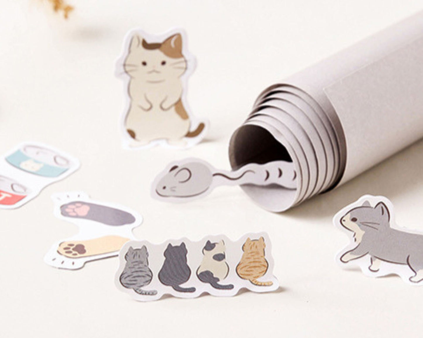 Cute cat life sticker set, kawaii cat sticker pack - 45pcs