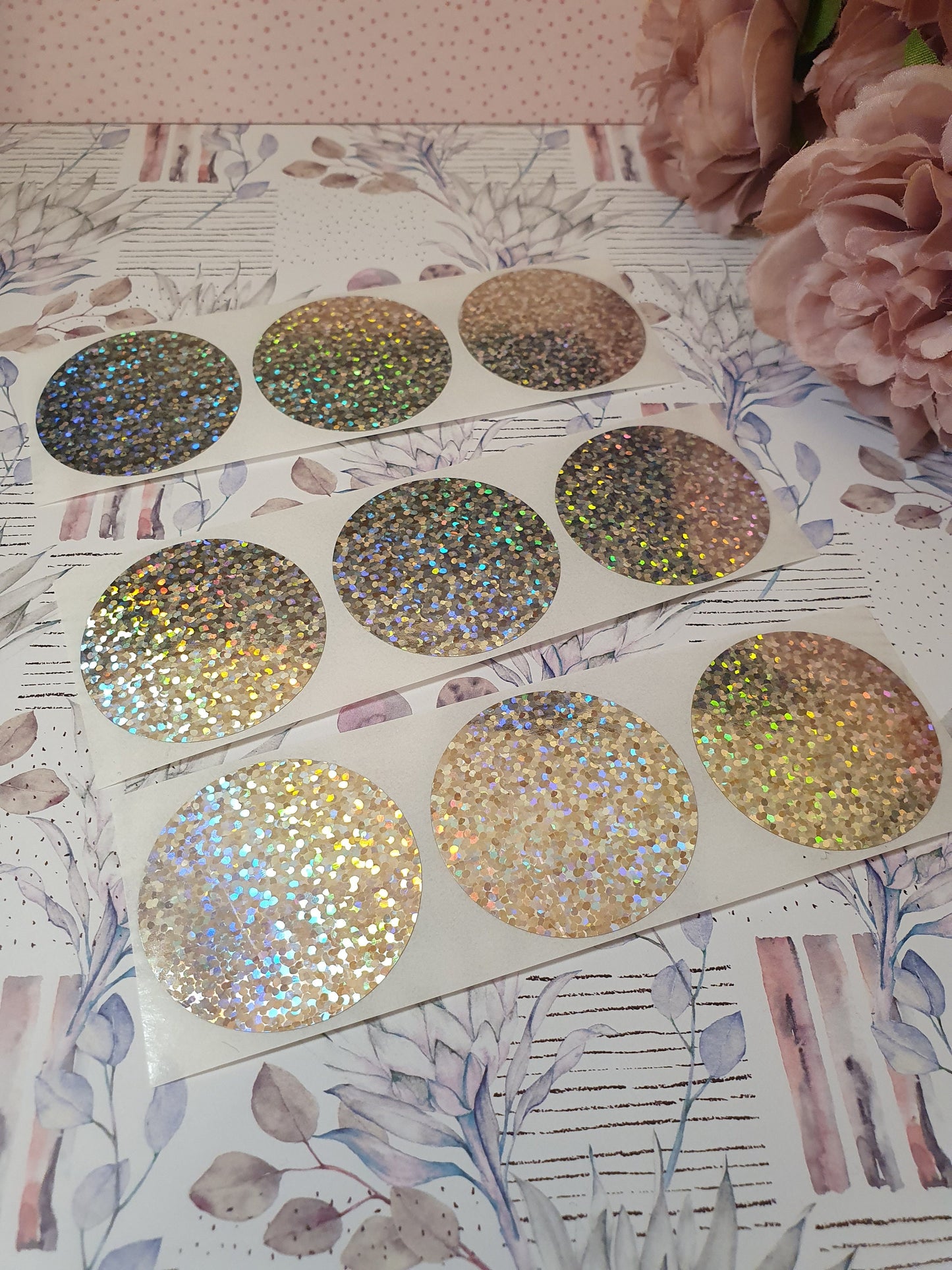 Holographic round Scratch Off Stickers , 3.8 cm - 1.5''