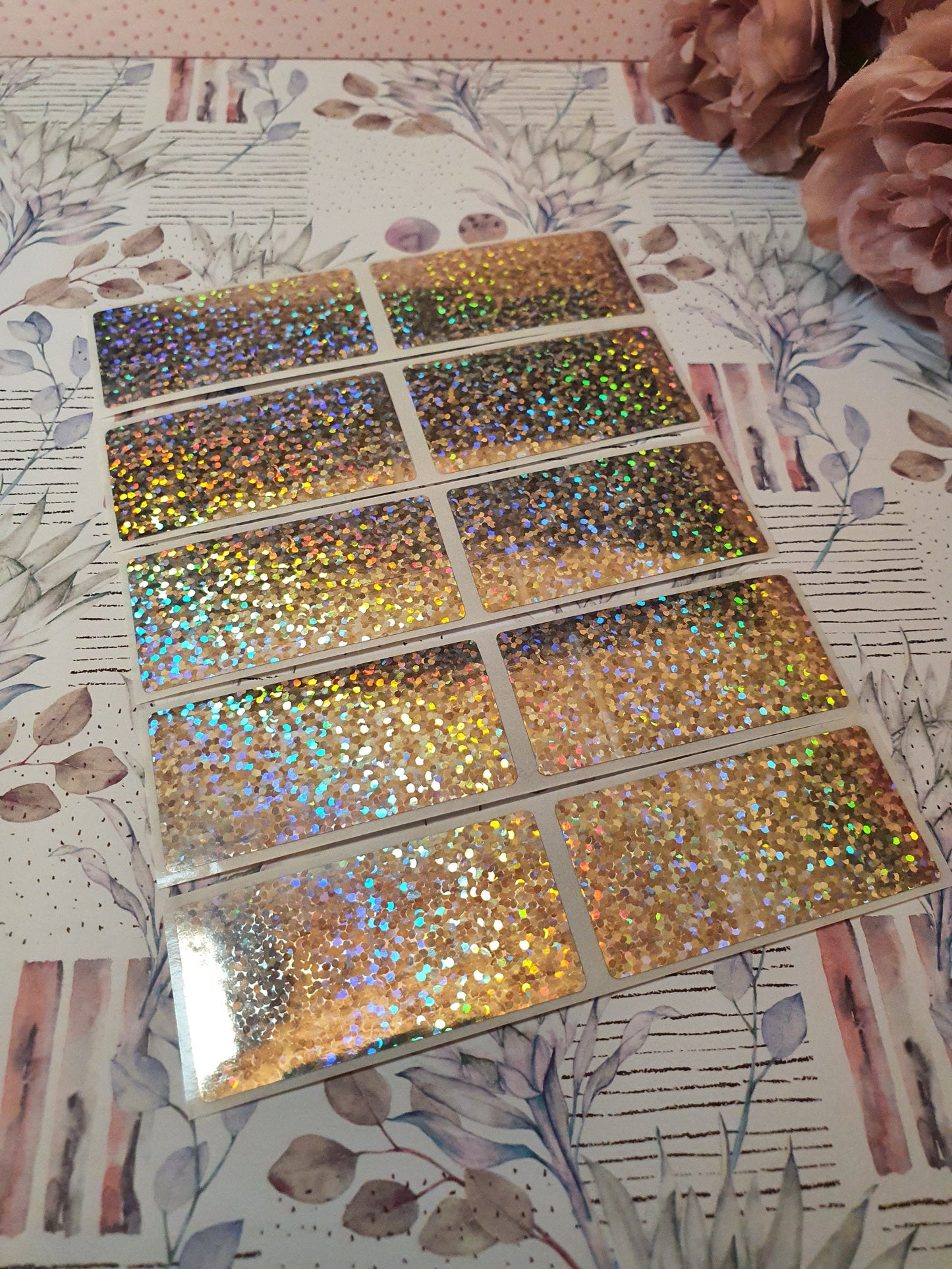 Holographic rectangle Scratch Off Stickers , 5 x 2.5 cm Scratch to Reveal stickers