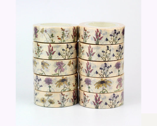 Floral Washi tape - 15mm x 10 m