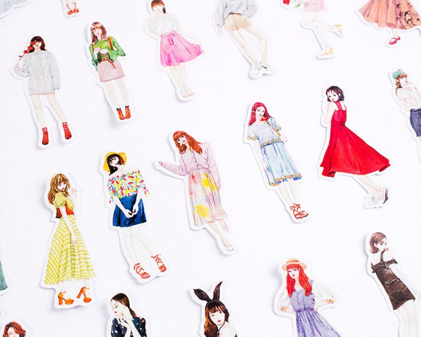 100 Fashion girls, women stickers set